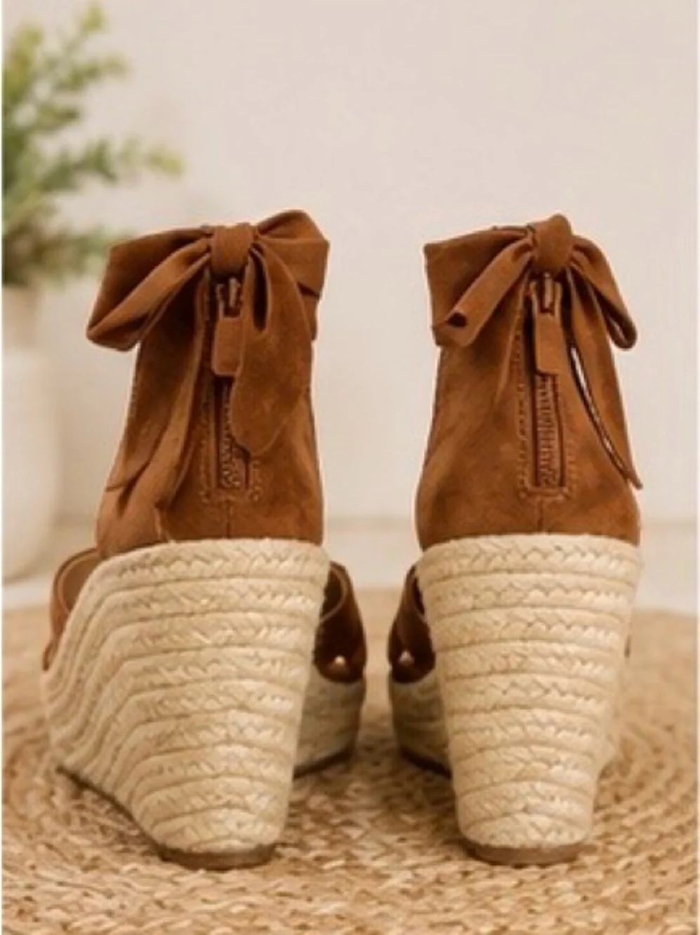 Torrid Brown Lace-Up Espadrille Wedge Sandals WW Extra Wide Size 6 NWT